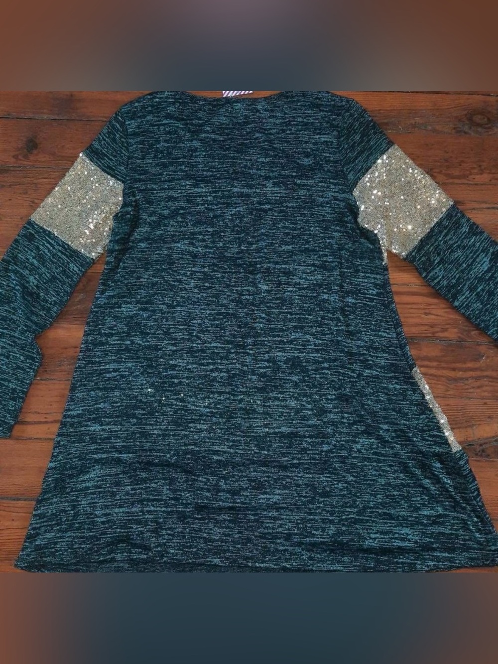 12 Pm By Mon Ami Black Dress with Gold Sequin Stripes - Picture 3 of 6